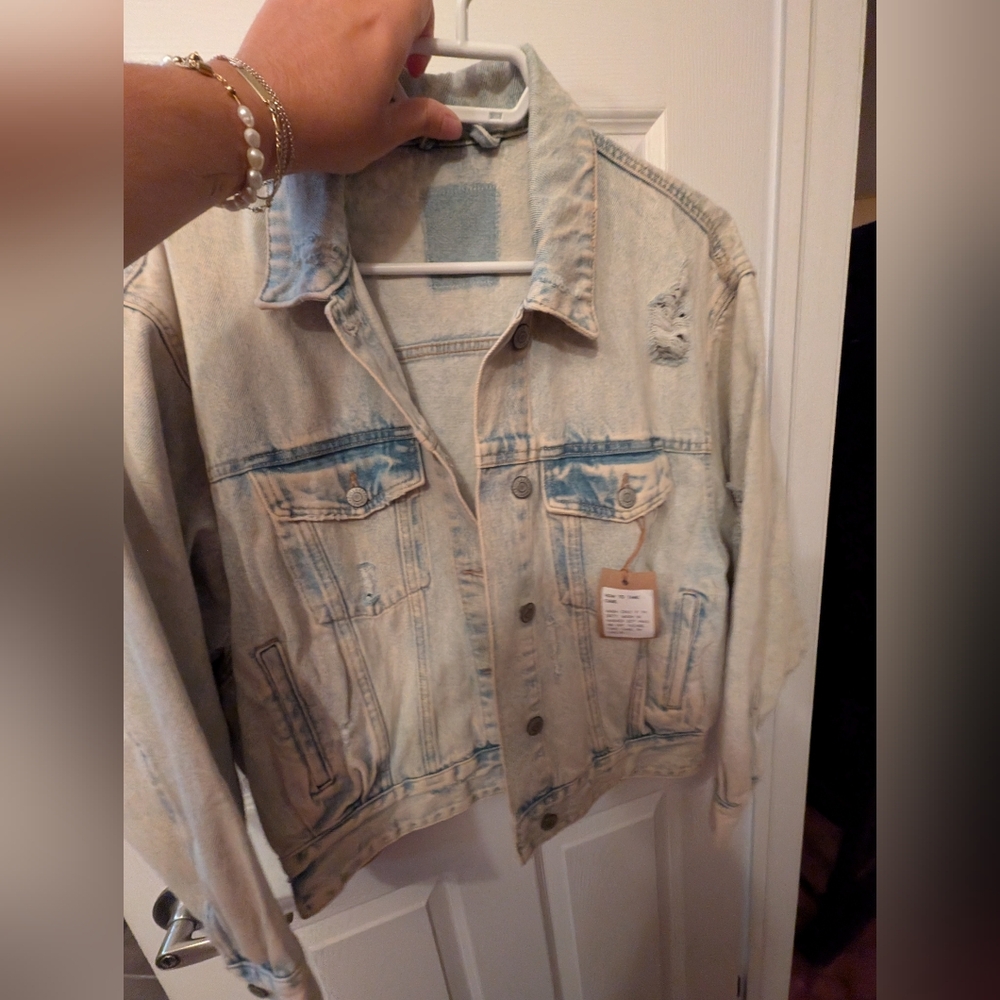 Handmade Denim Jacket with Ariel - Picture 2 of 6